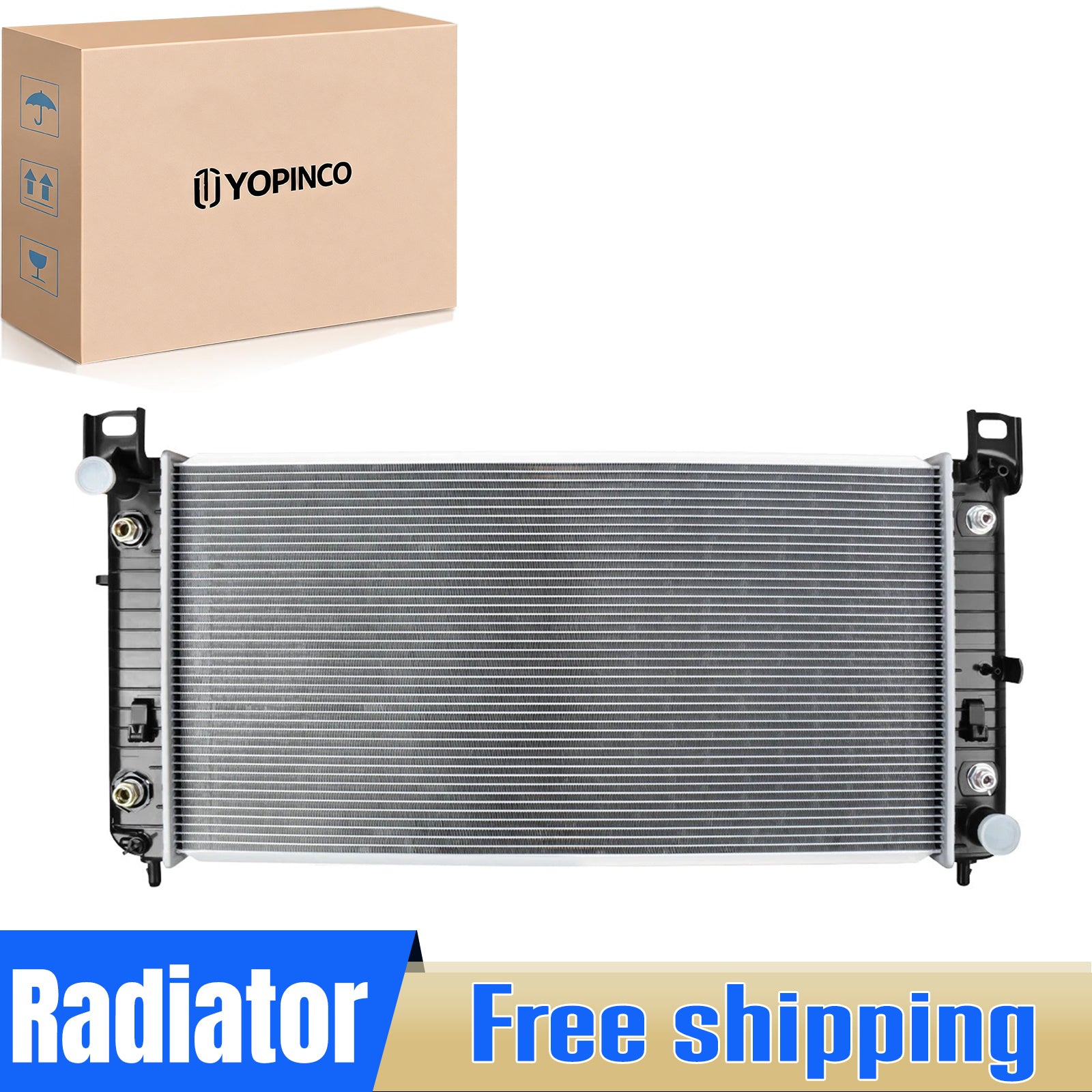2370 34'' Radiator for For Chevy Silverado 1500 2500 Suburban Tahoe 4.8 5.3 6.0L